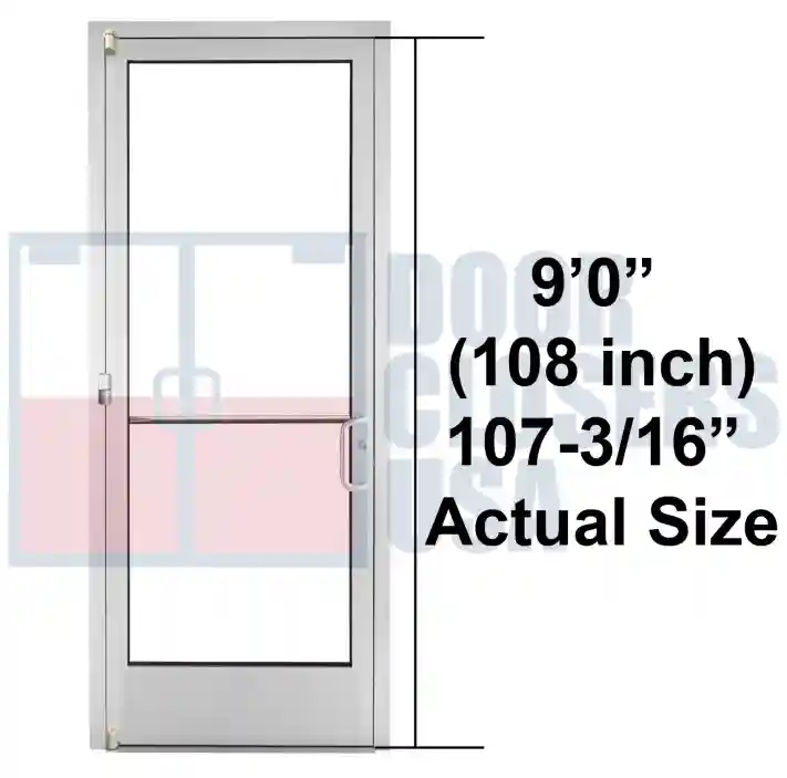 9’0” (108 Inches) 107-3/16” Actual Size