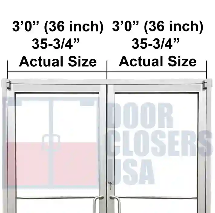 F.	6’-0” Double Door Width, 35-3/4” Actual Size Doors