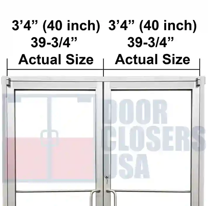 G.	6’-8” Double Door Width, 39-3/4” Actual Size Doors