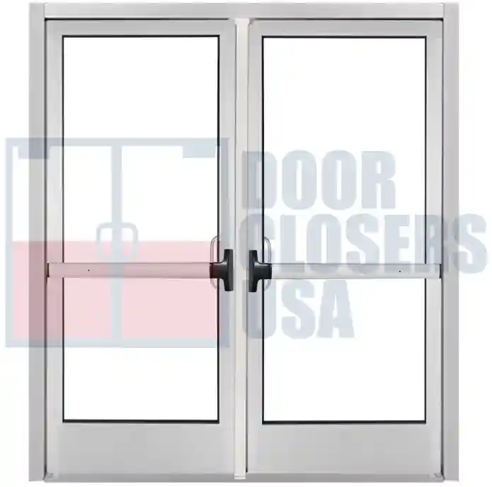 B.	Both Active With Mullion & Rim Panic (Doors Swing Out)