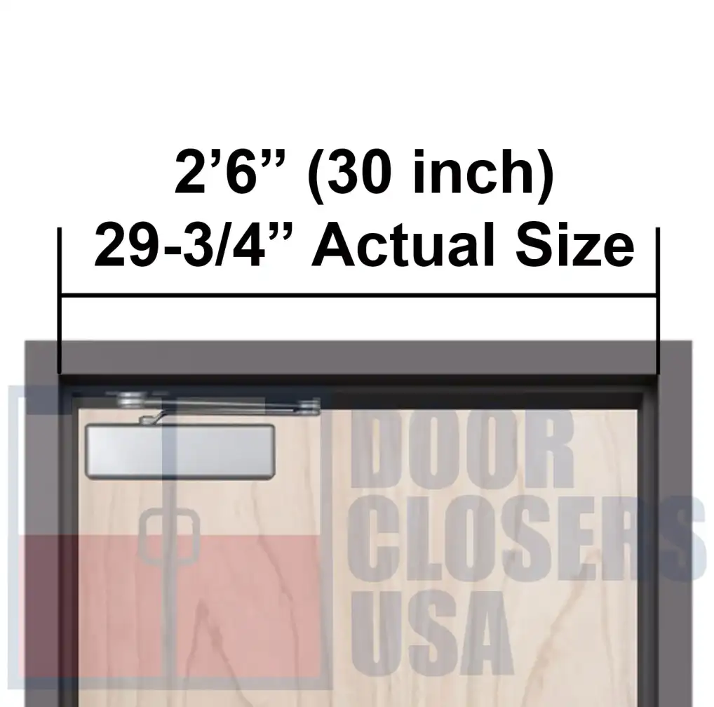 2'6" (30 inch)<br>Actual Width 29-3/4"