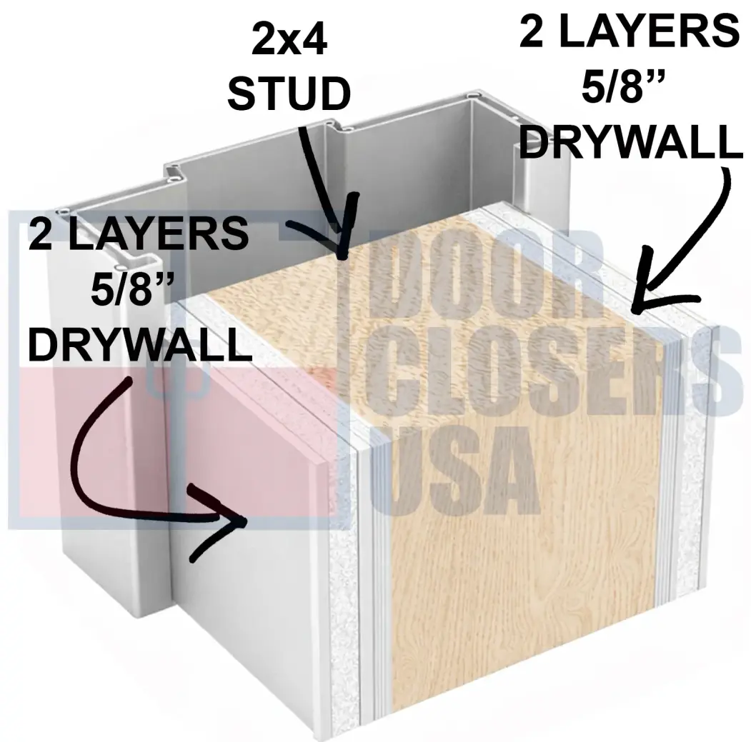 6-1/8" (w/ wood stud)