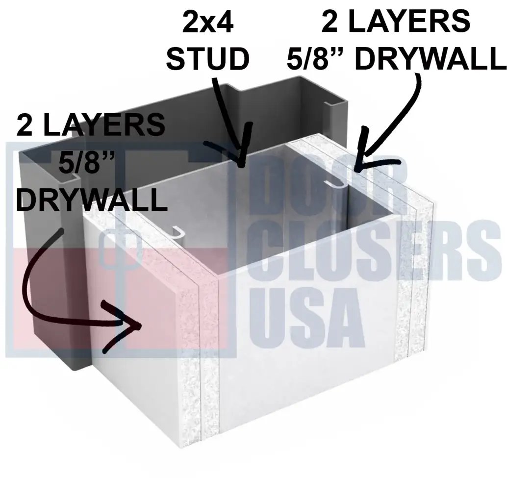 6-1/8" (w/ wood stud)