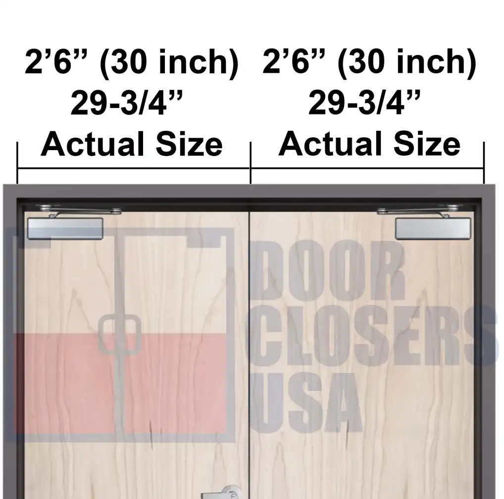 5'0" (two 30 inch doors)<br> Actual Width Each Door 29-13/16”